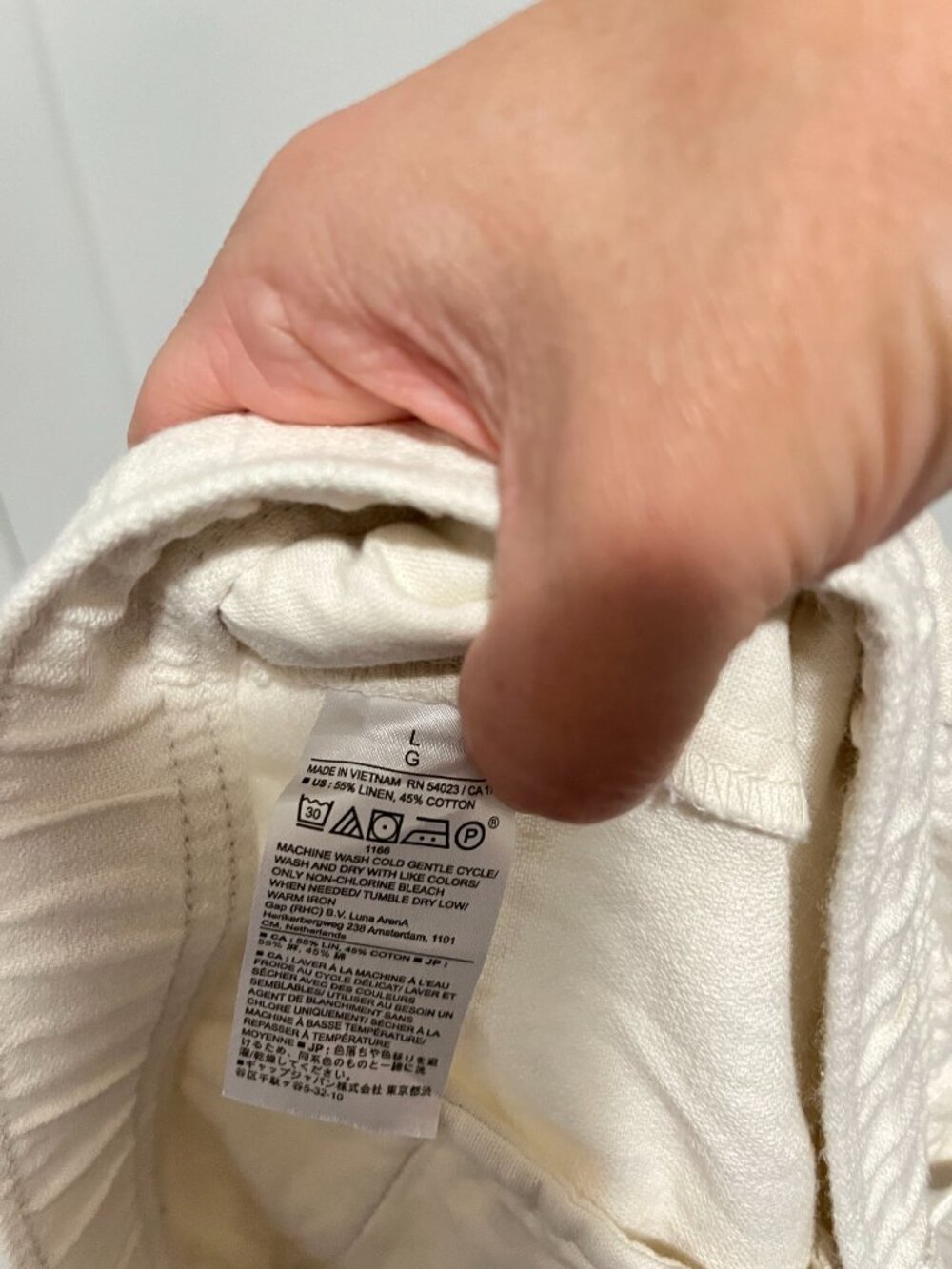 New Banana Republic Large Ivory Beige Linen Deck 7" Shorts with Pockets - Picture 6 of 9